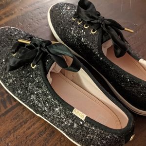 Kate Spade Glitter Keds Black